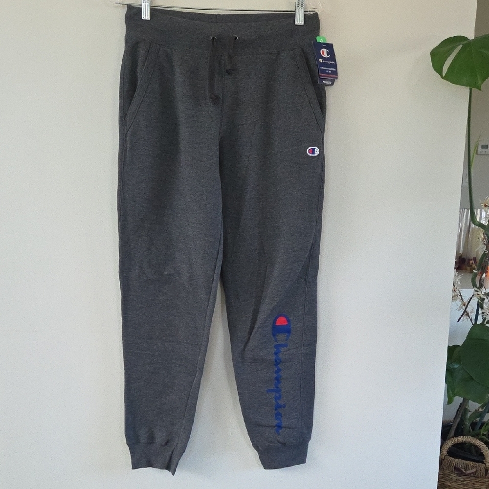 Champion Women's Charcoal Joggers with Blue Logo